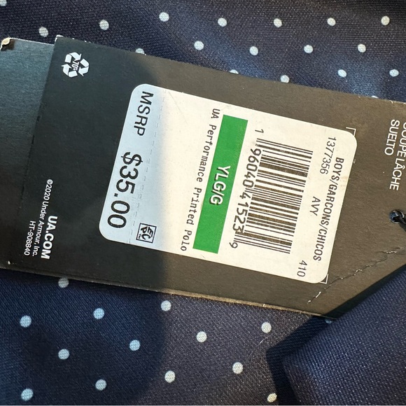 Under Armour Navy Blue Polka Dot Performance Shirt - Picture 2 of 2